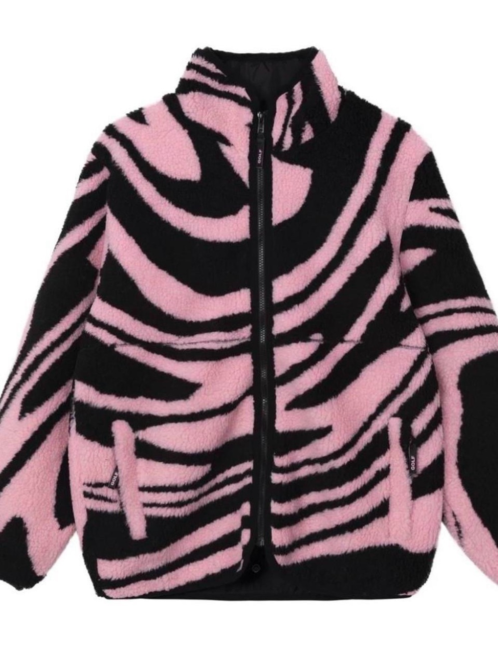 Golf Wang Black & Pink Zebra Sherpa Jacket